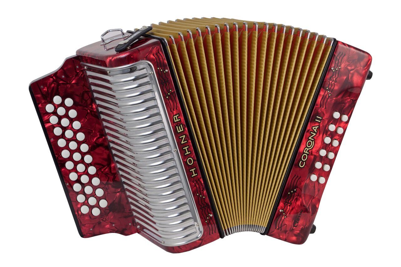 Баян диатонический Hohner Corona II Classic GCF (red) • купить в MuzPlanet